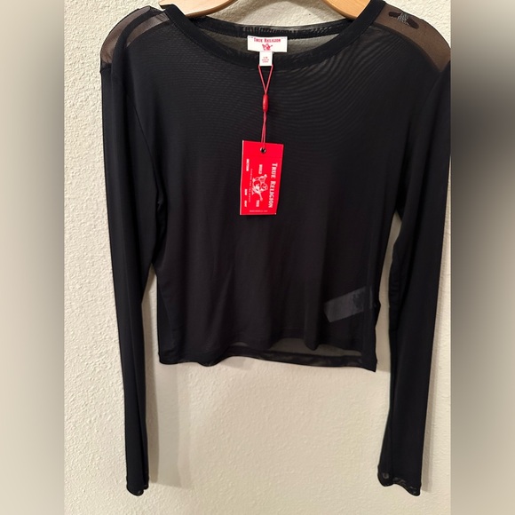 NWT True Religion Sheer Mesh Crop Top - Large - Picture 3 of 5